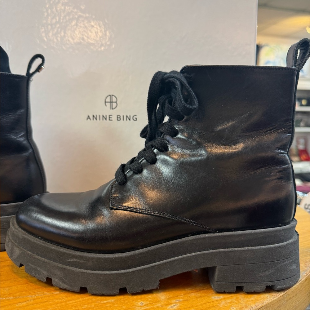 Anine Bing Leather ‘Luc’ Combat Boots 🖤 - Picture 5 of 9